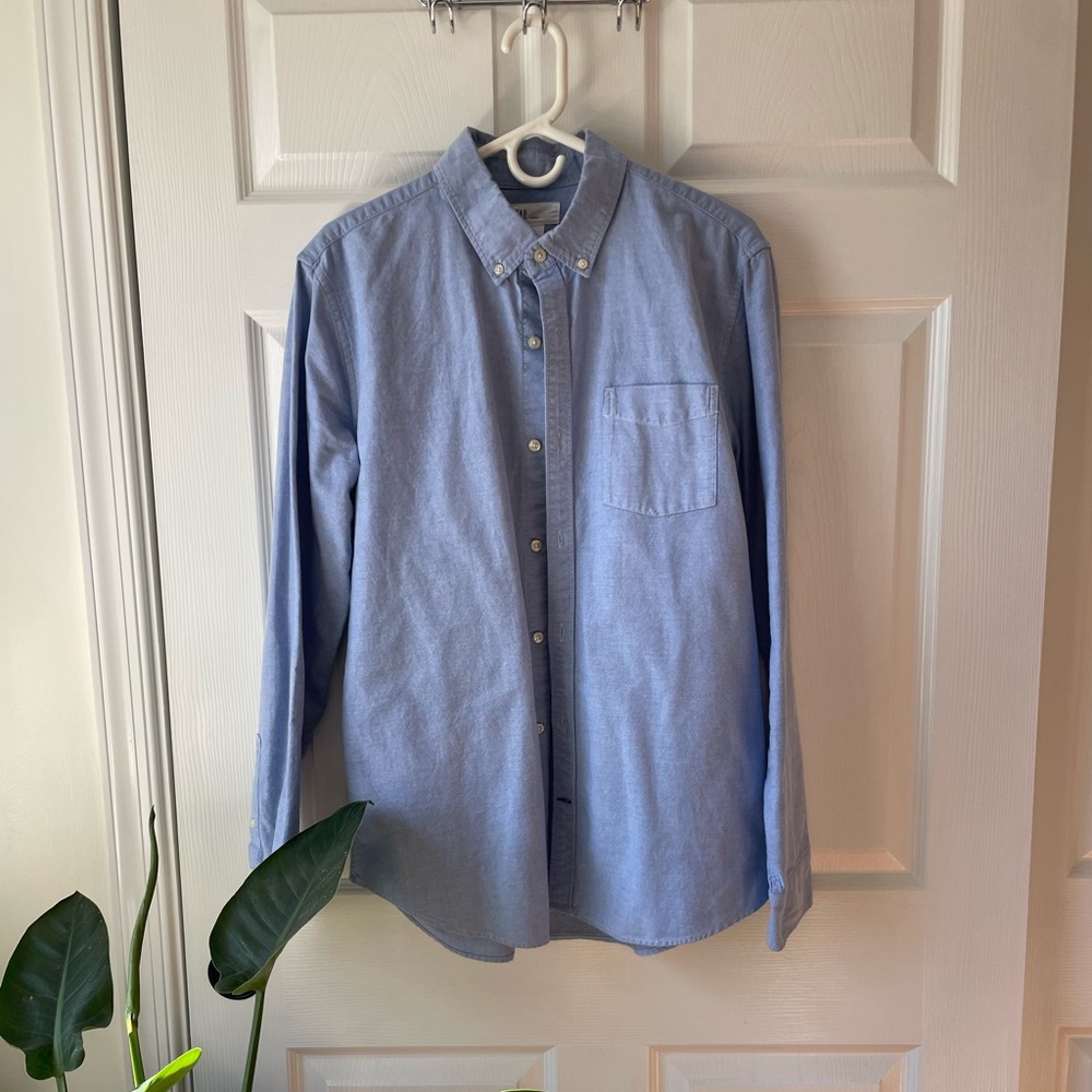 GAP Slim Fit Blue Button Down Shirt Mens Large